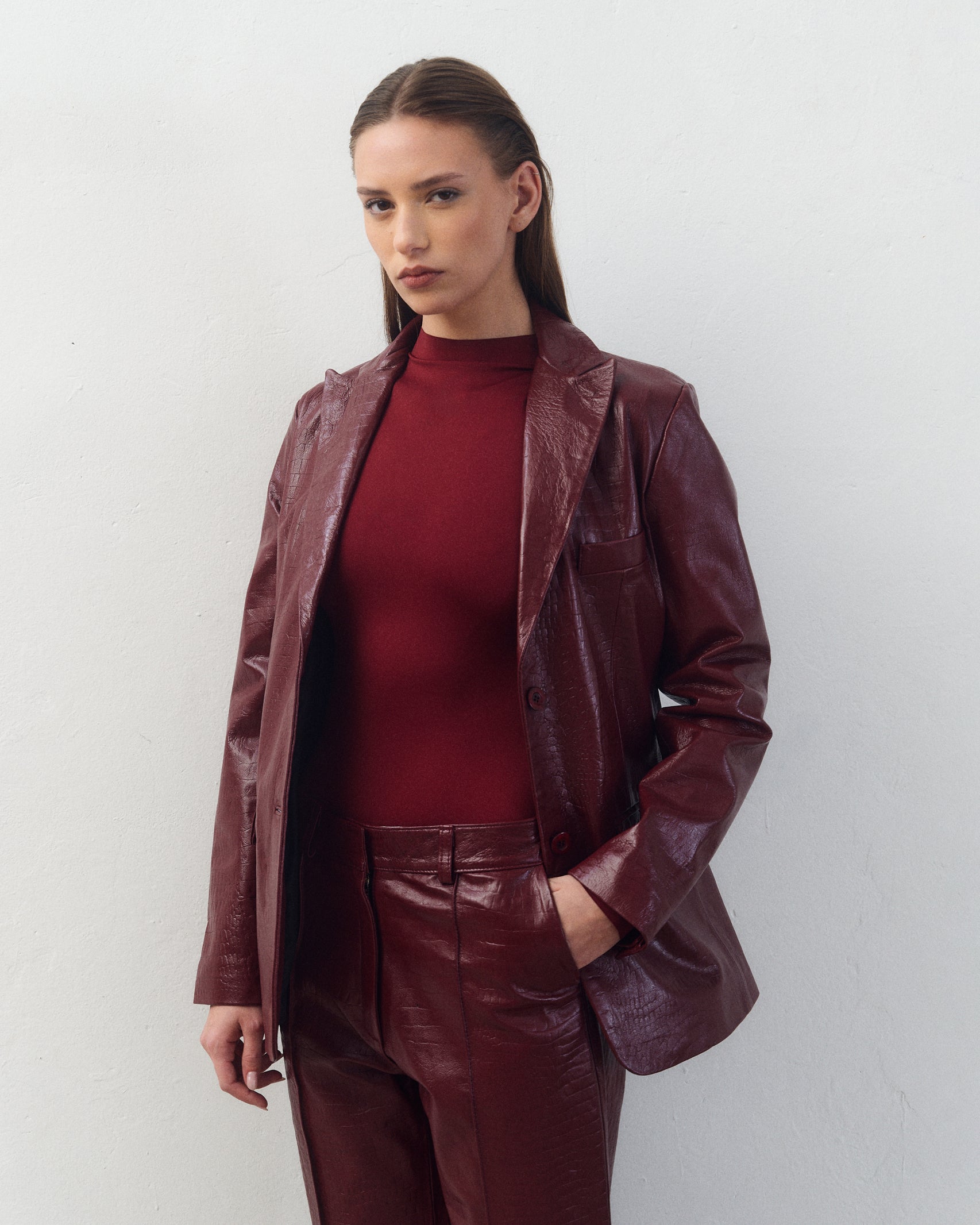 Blazer Juana Croco Bordó
