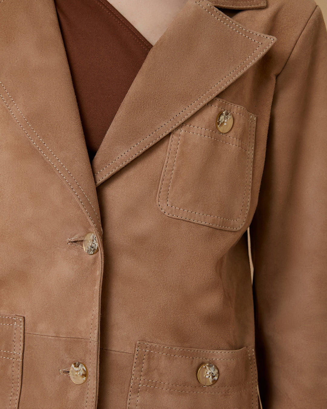 Blazer Emma Gamuza Beige