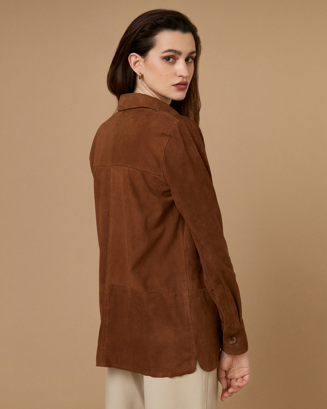 Camisaco Bruna Gamuza Cognac