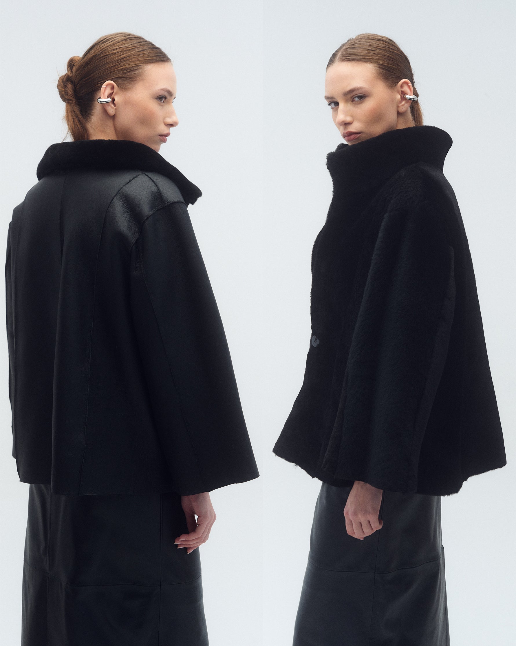 Campera Jessica Reversible Negra/Negro
