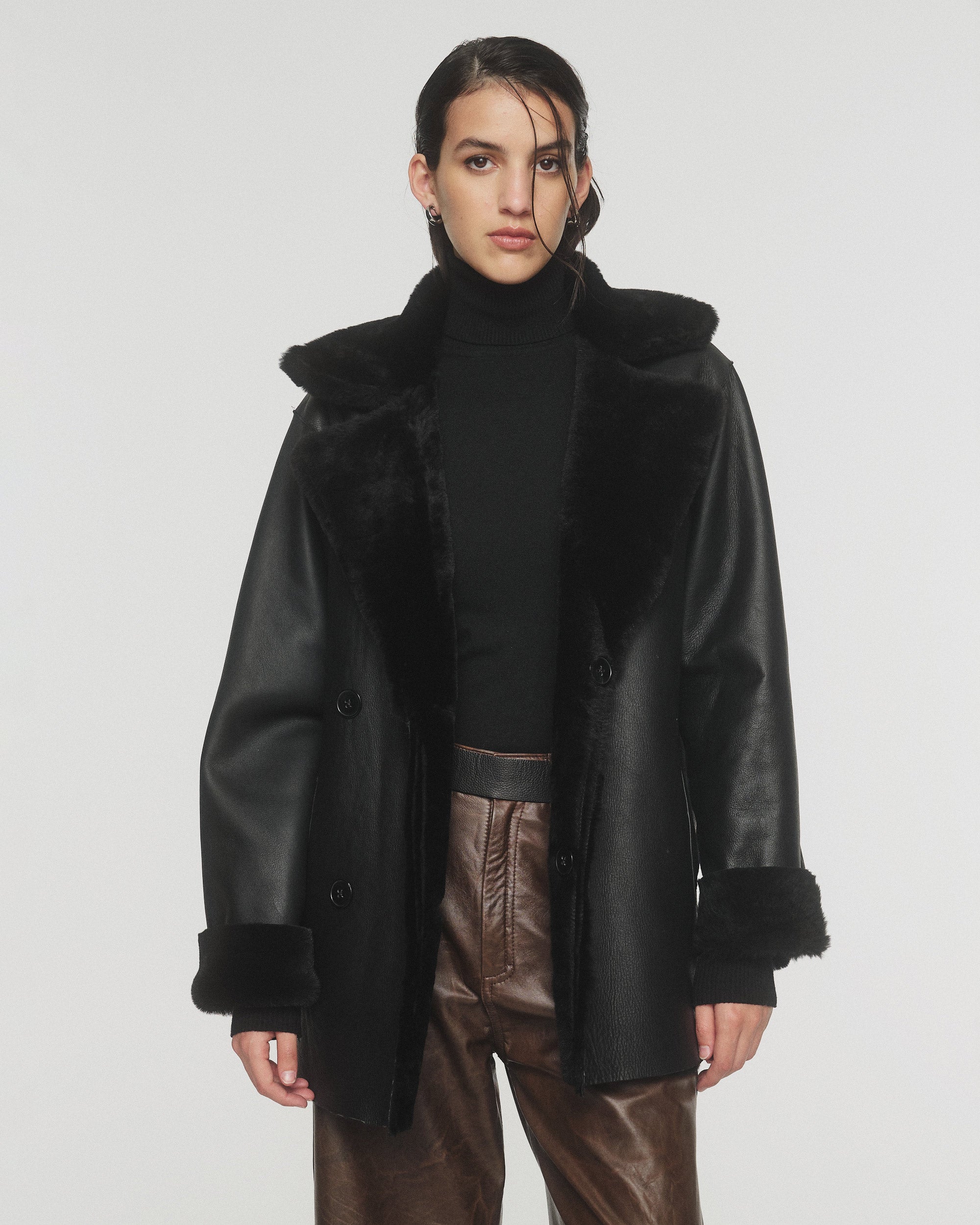 Campera Morgan Reversible Negra/Negro