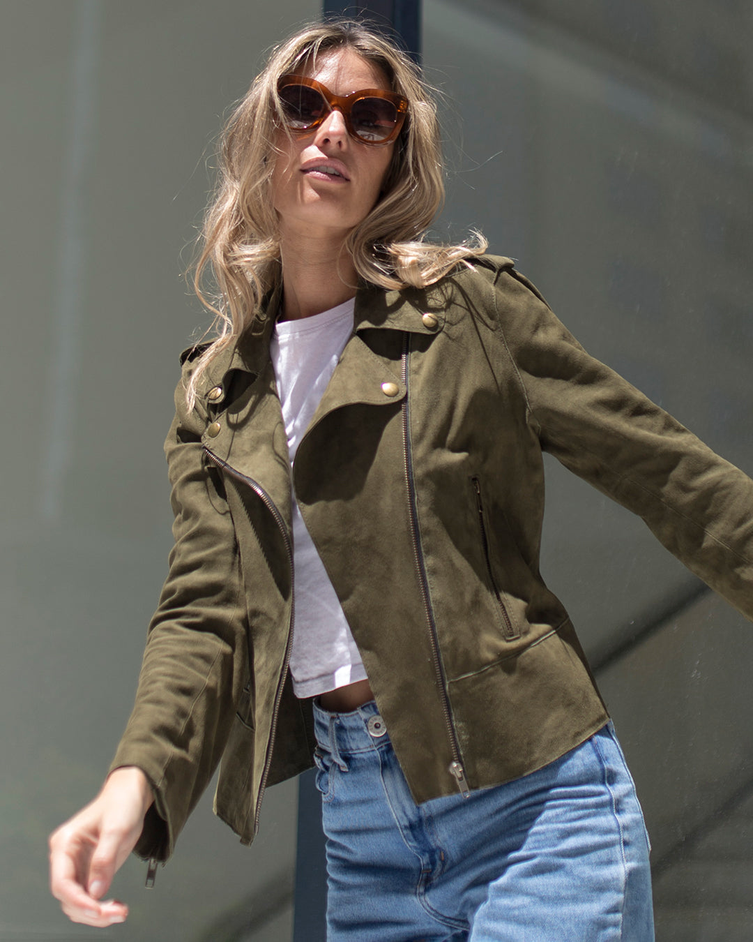 Campera Sharon Gamuza Oliva
