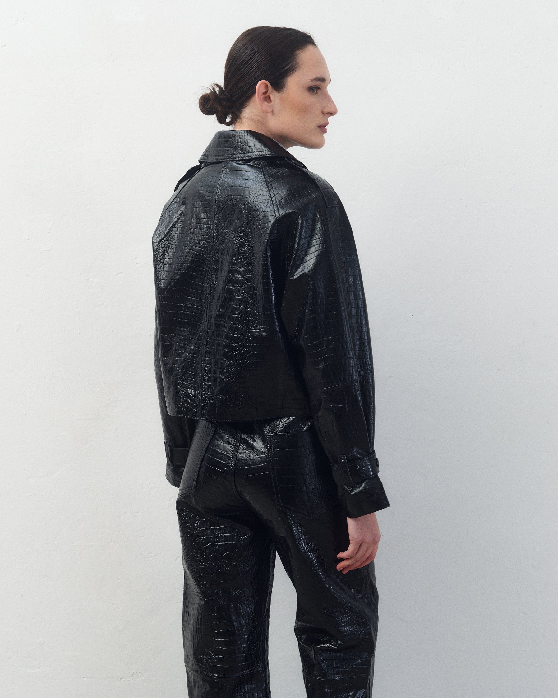Campera Tiana Croco Negro