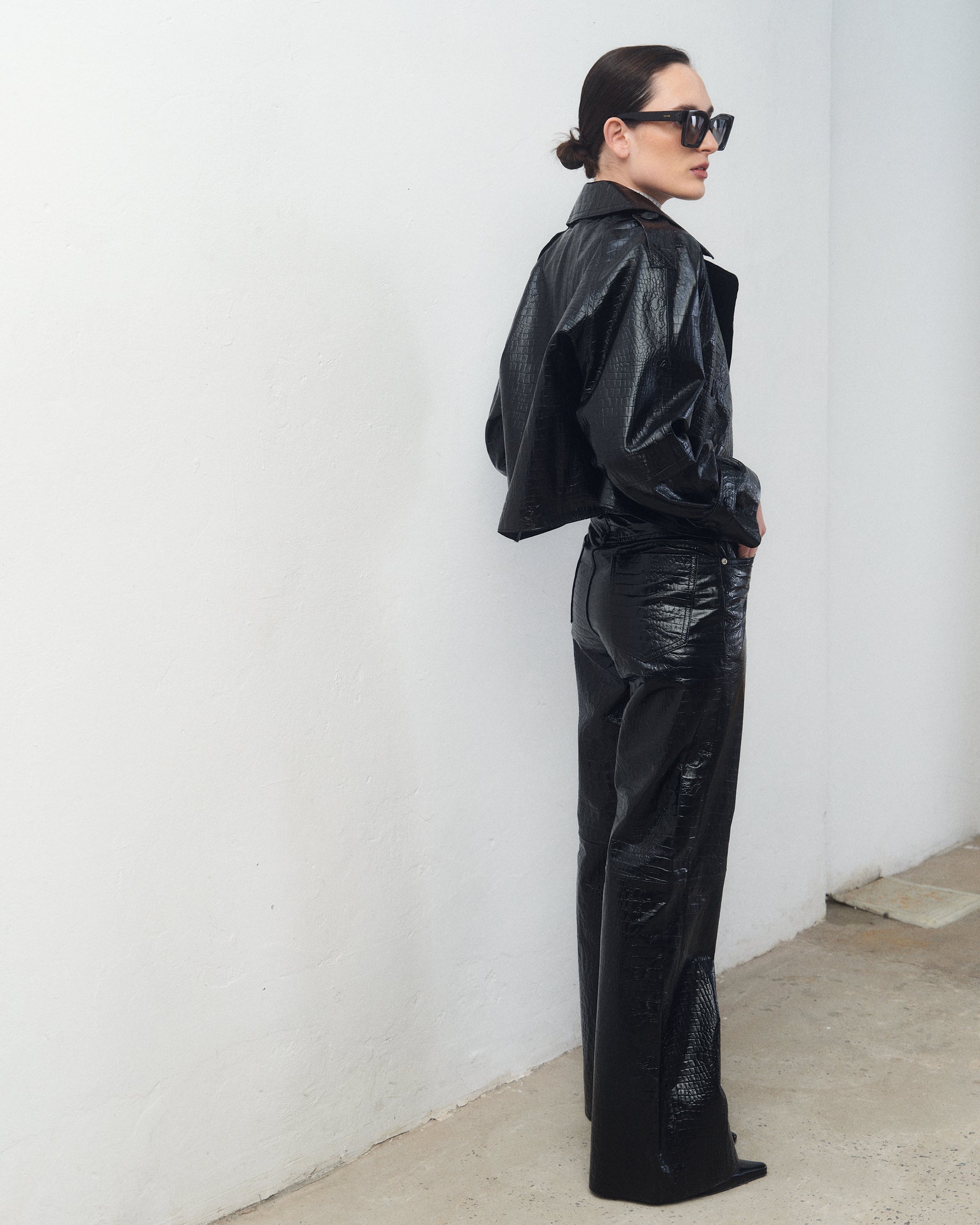 Campera Tiana Croco Negro