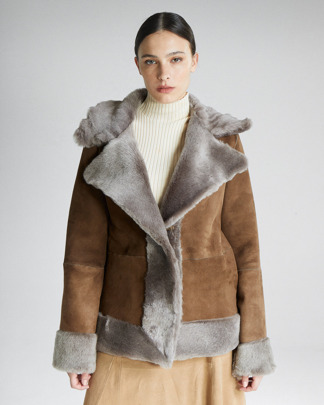 Campera Milly Reversible Pardo/Gris (SALE)