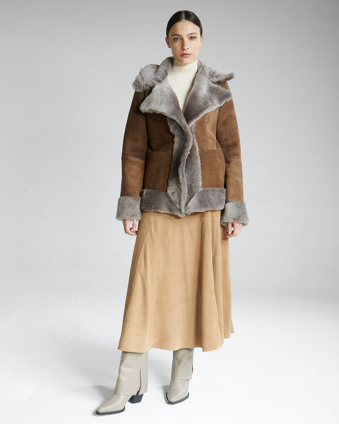 Campera Milly Reversible Pardo/Gris (SALE)