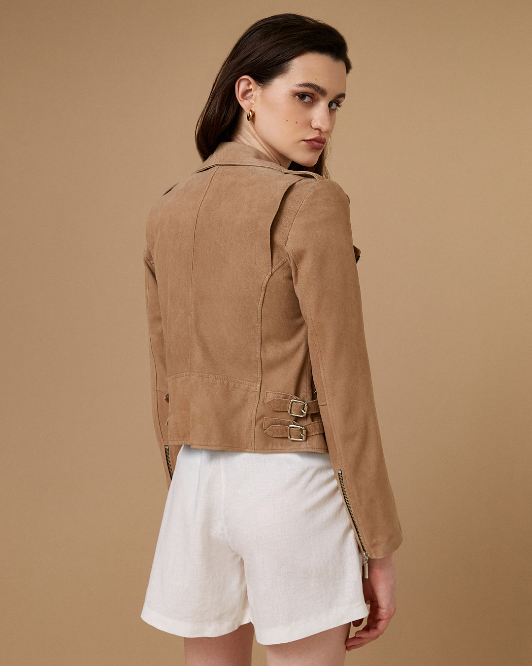 Campera Natalie Gamuza Beige (SALE)