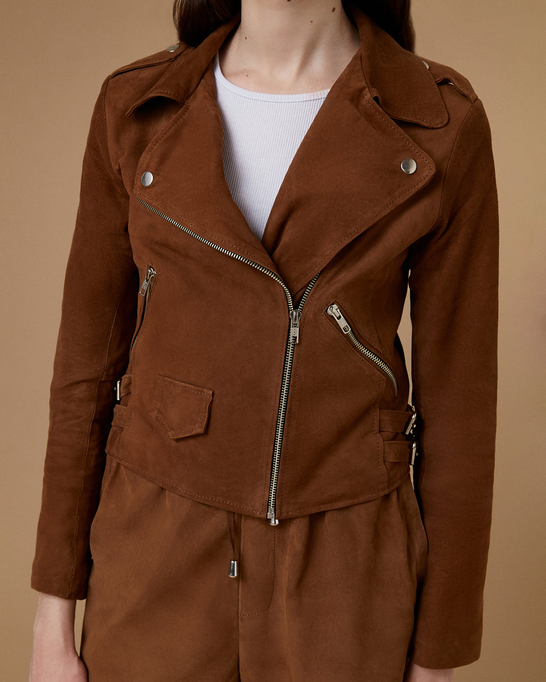 Campera Natalie Gamuza Cognac (SALE)