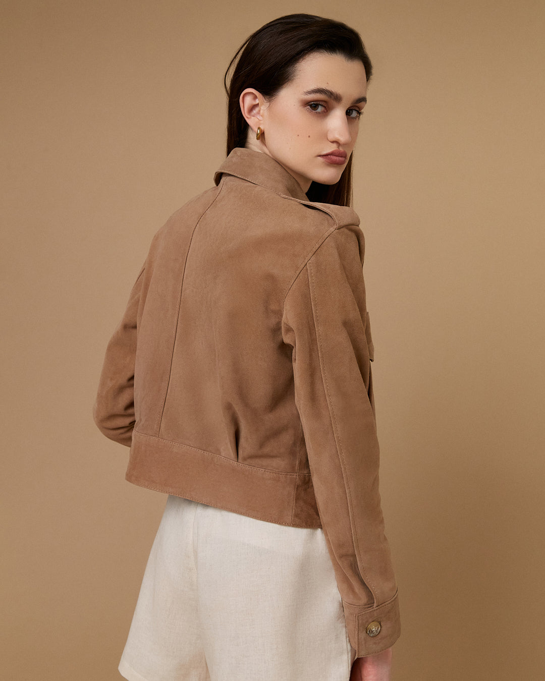 Campera Peyton Gamuza Beige