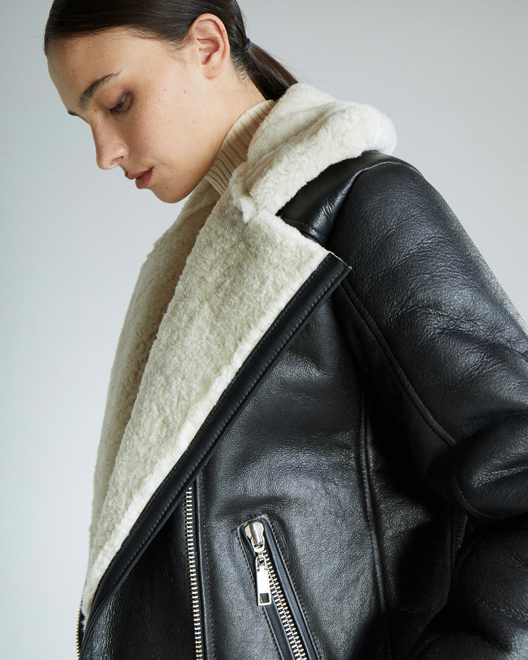 Campera Sienna Negra/Crudo
