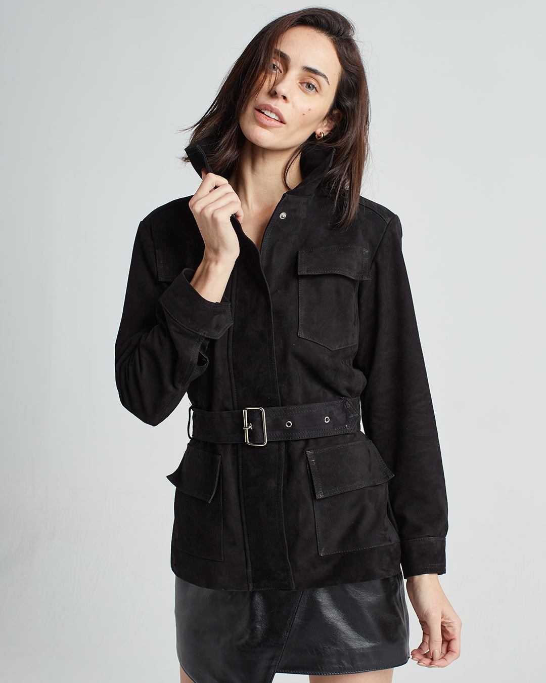 Cazadora Emily Gamuza Negra (SALE)