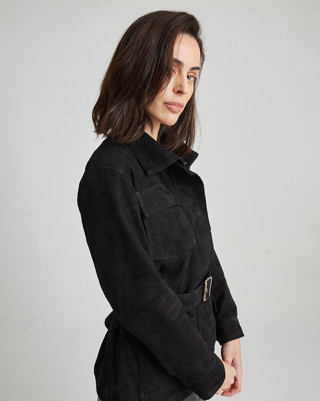 Cazadora Emily Gamuza Negra (SALE)