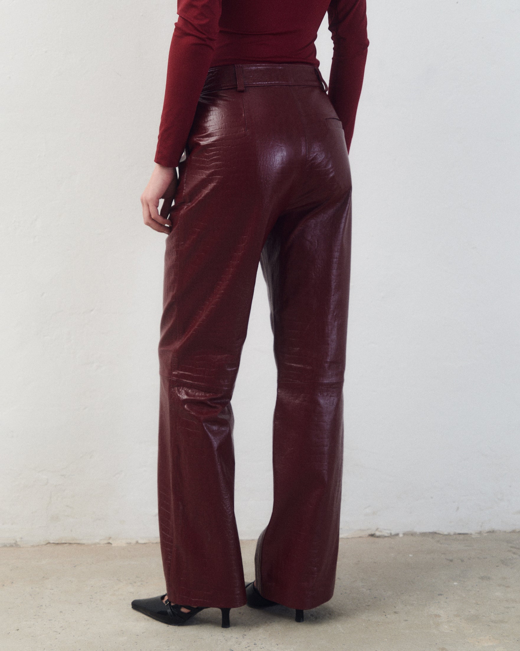 Pantalón Chiara Croco Bordó