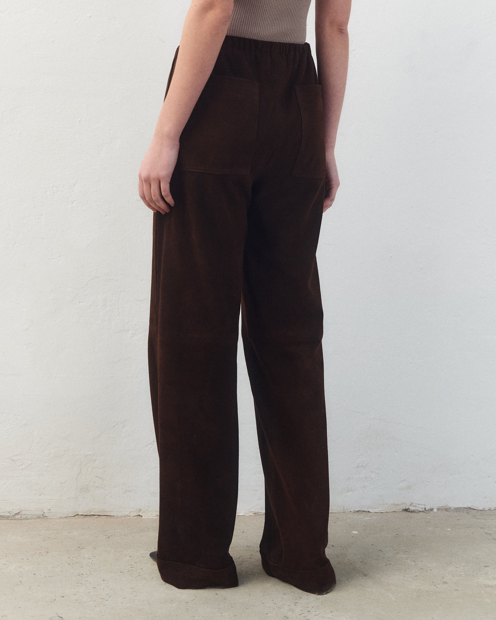 Pantalón Elisa Gamuza Marrón