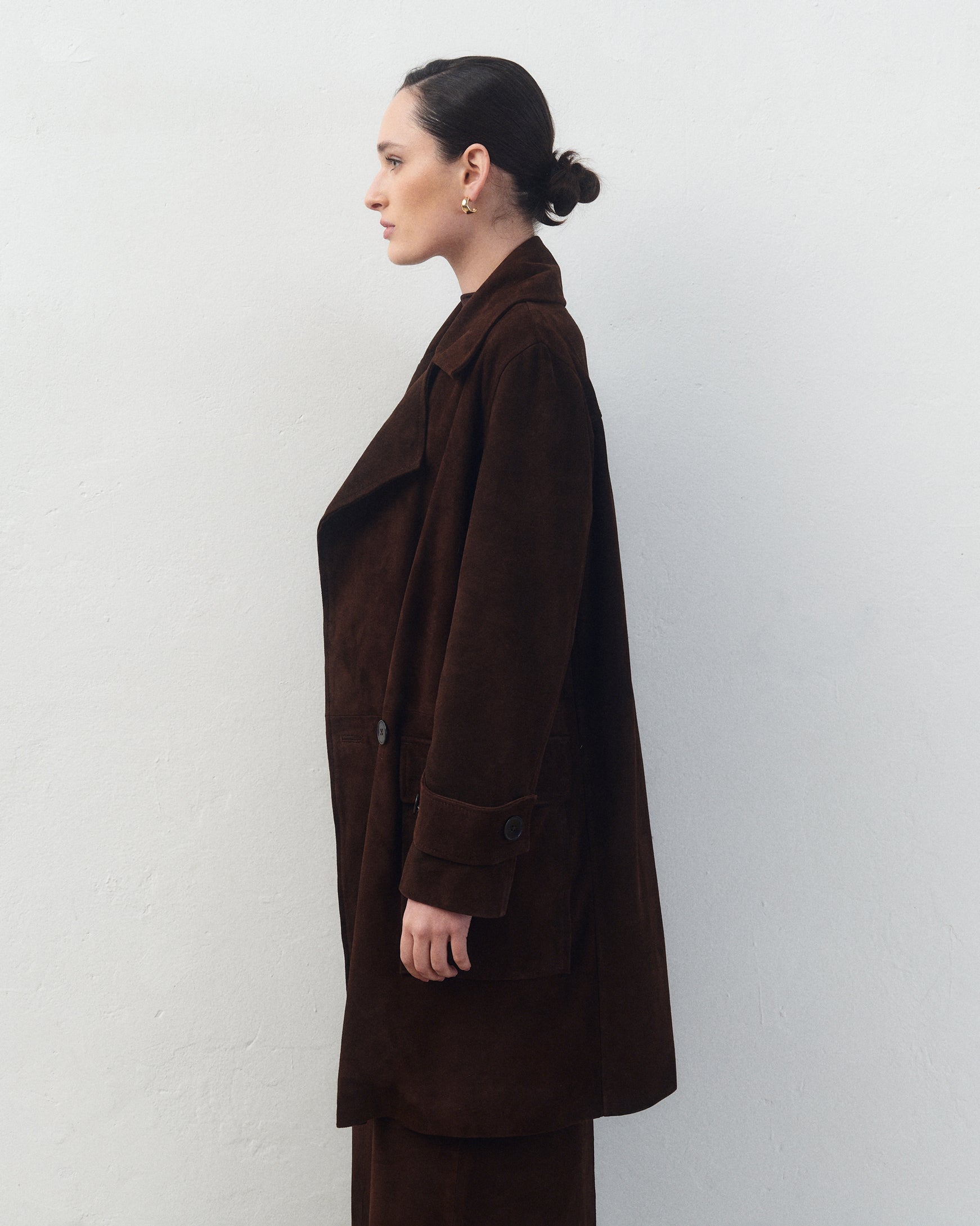 Trench Myla Gamuza Marrón