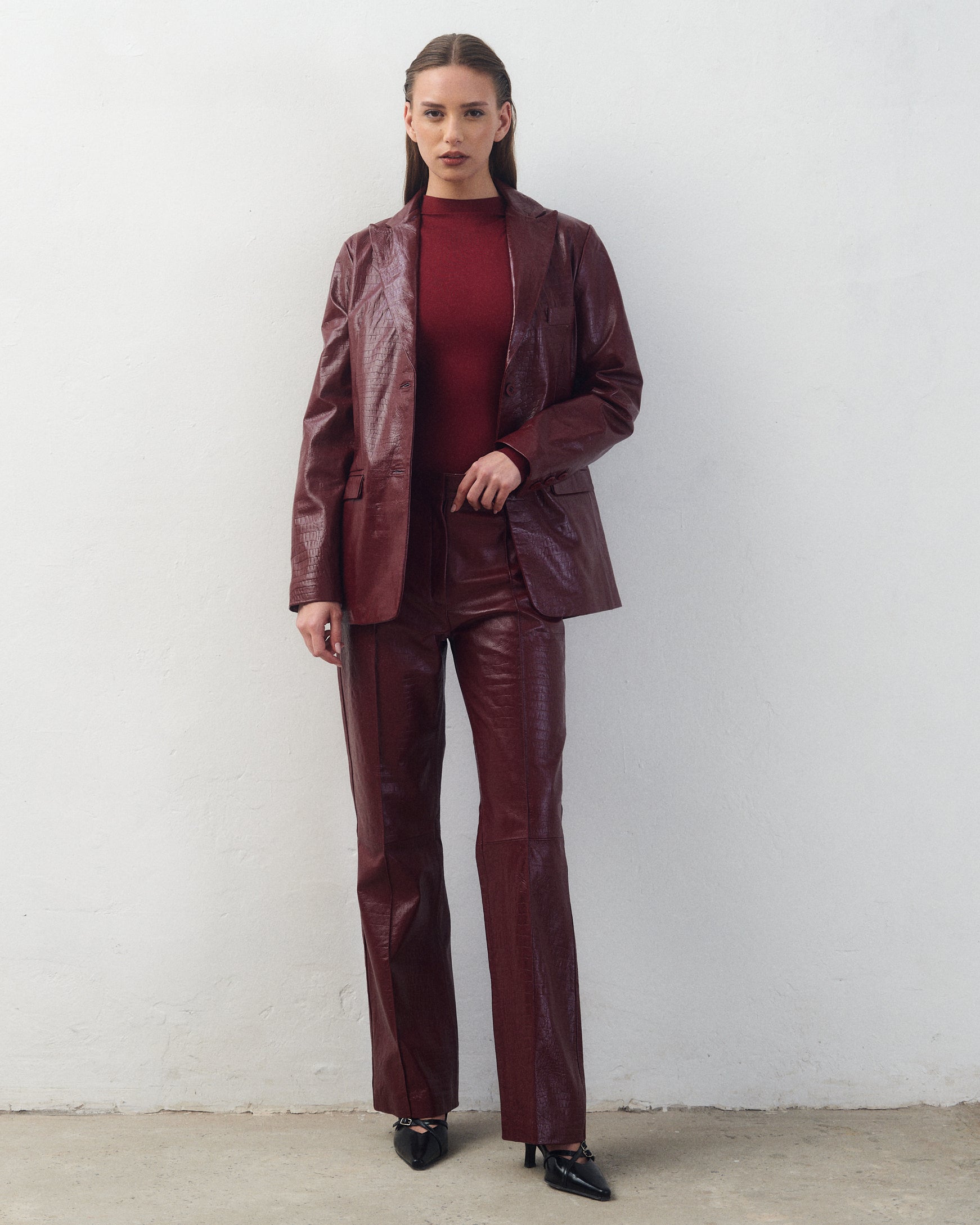 Blazer Juana Croco Bordó