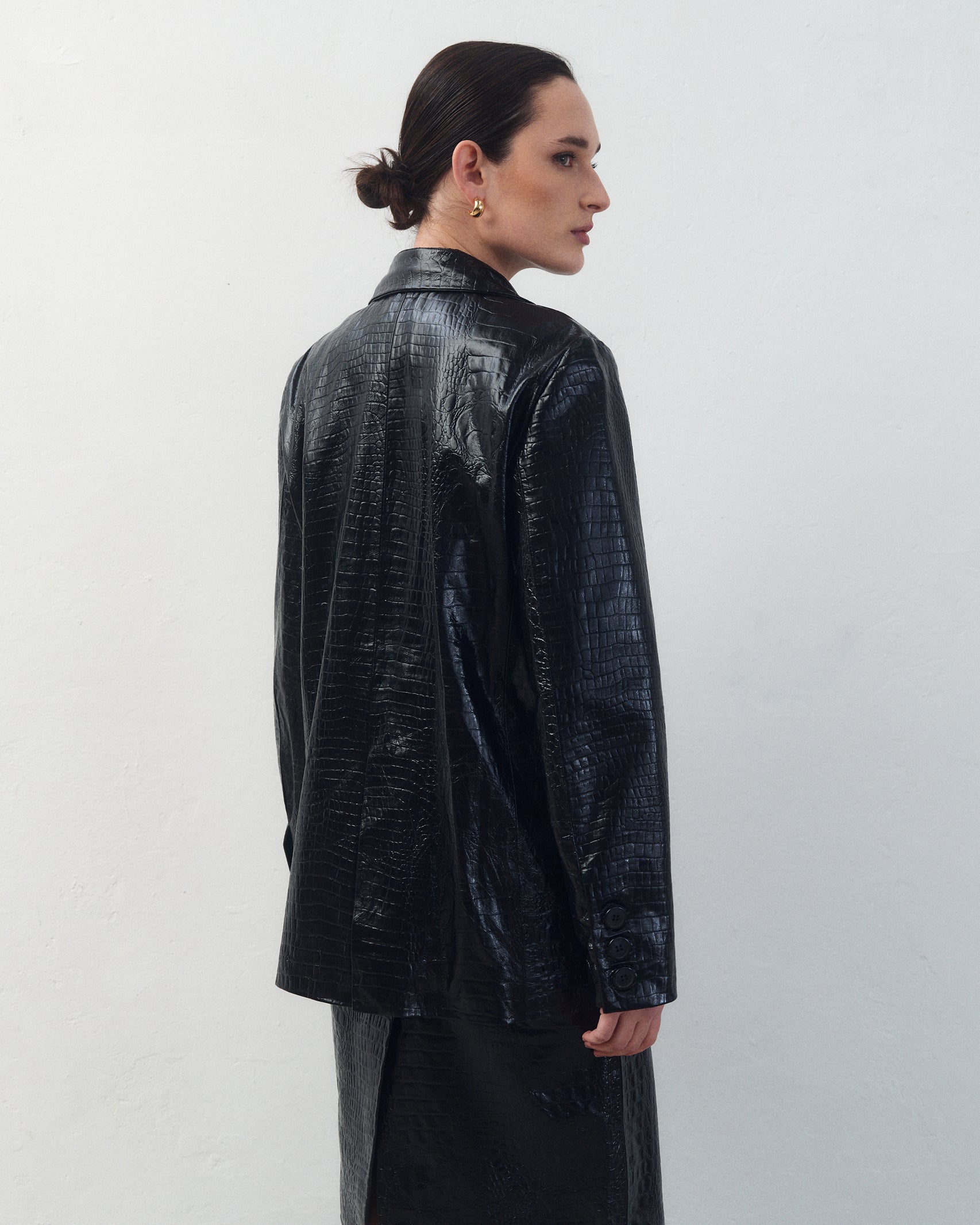 Blazer Juana Croco Negro
