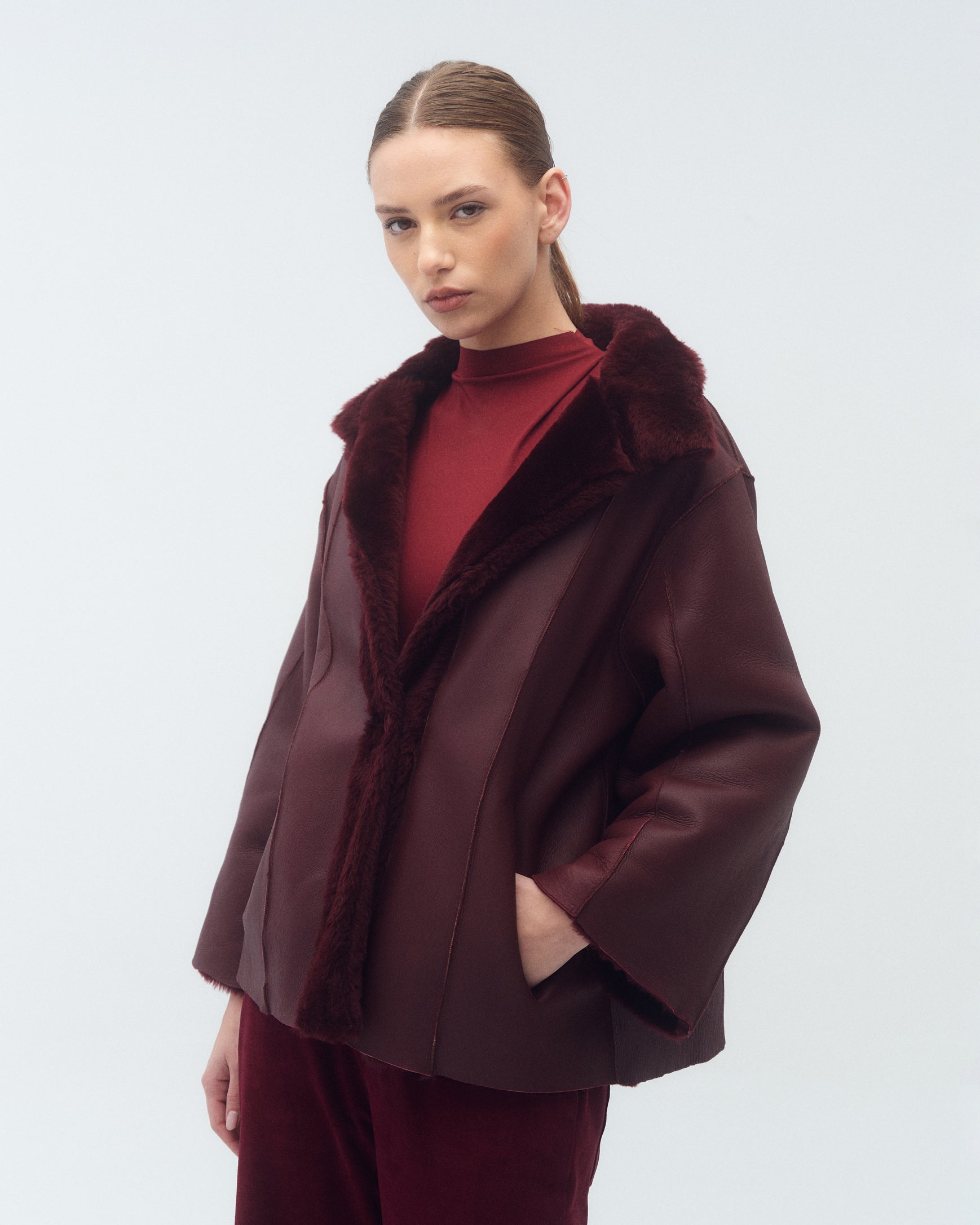 Campera Jessica Reversible Bordó/Bordó