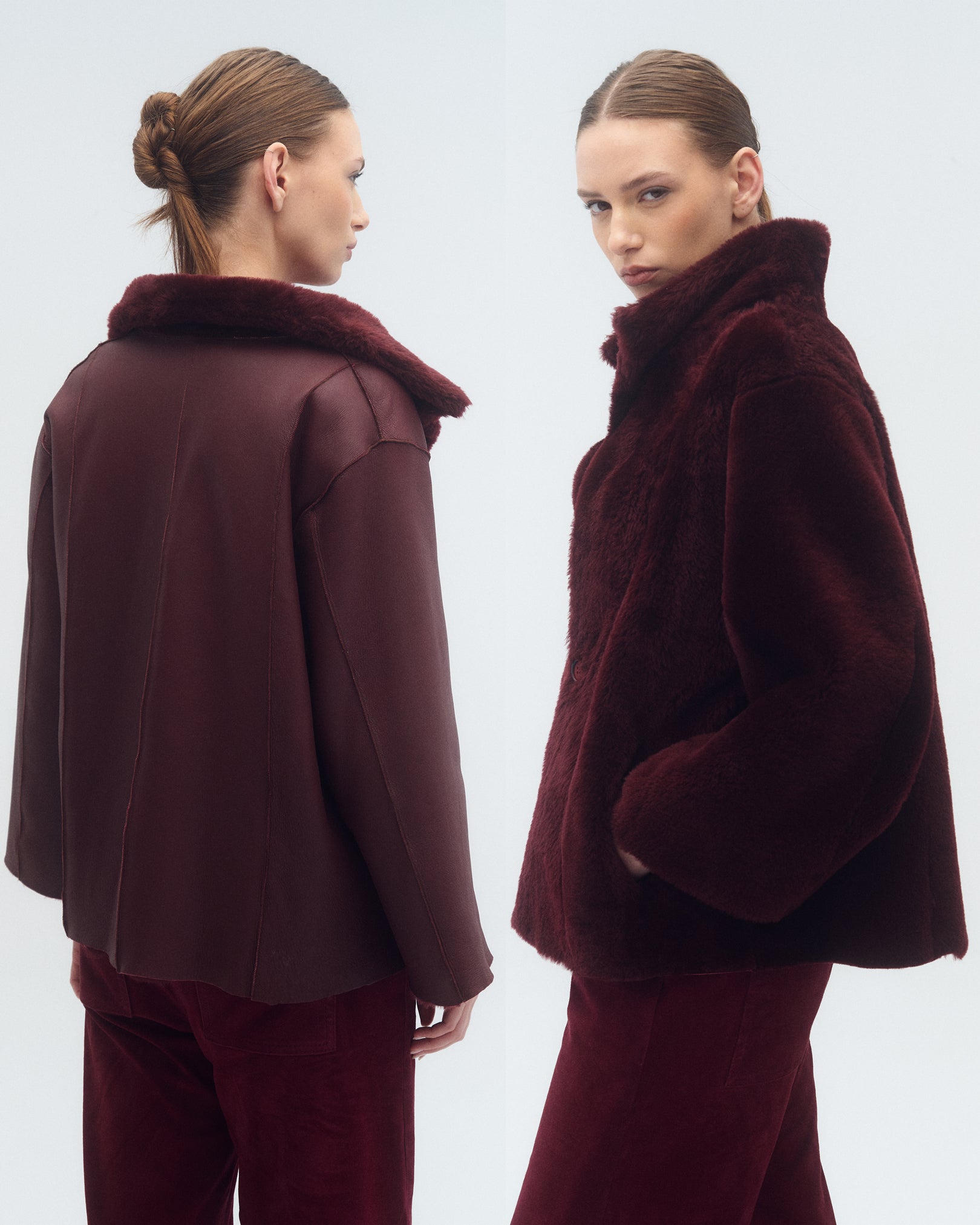 Campera Jessica Reversible Bordó/Bordó