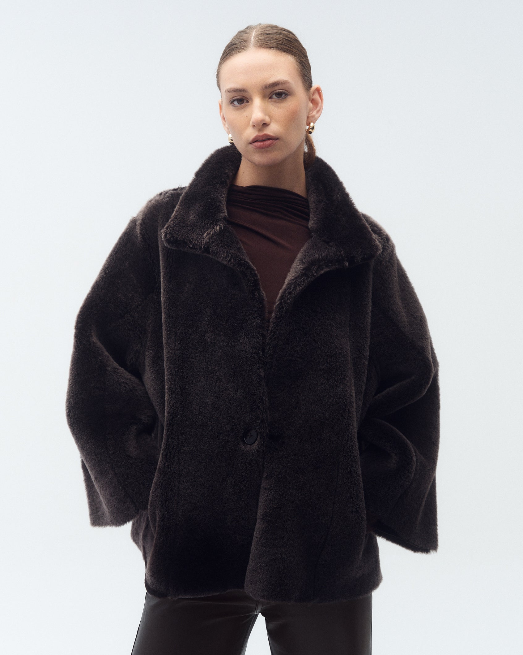 Campera Jessica Reversible Marrón/Visón