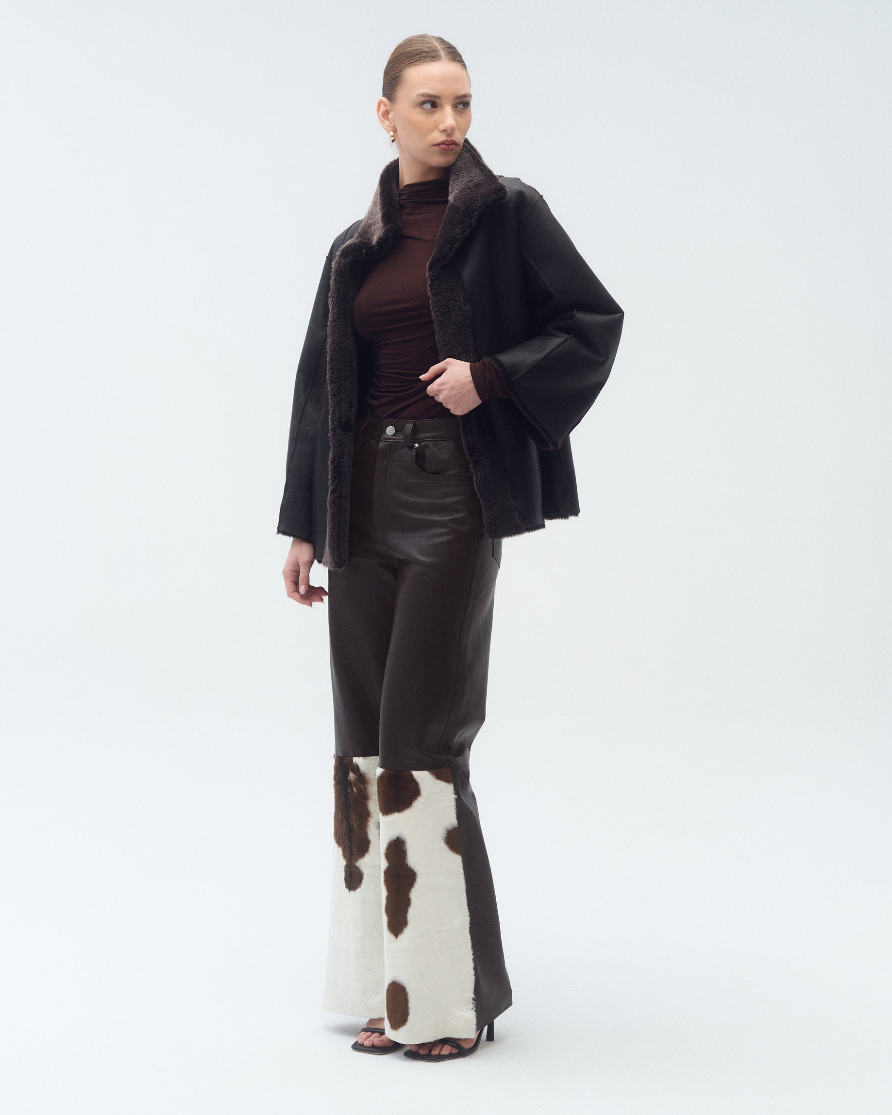 Campera Jessica Reversible Marrón/Visón