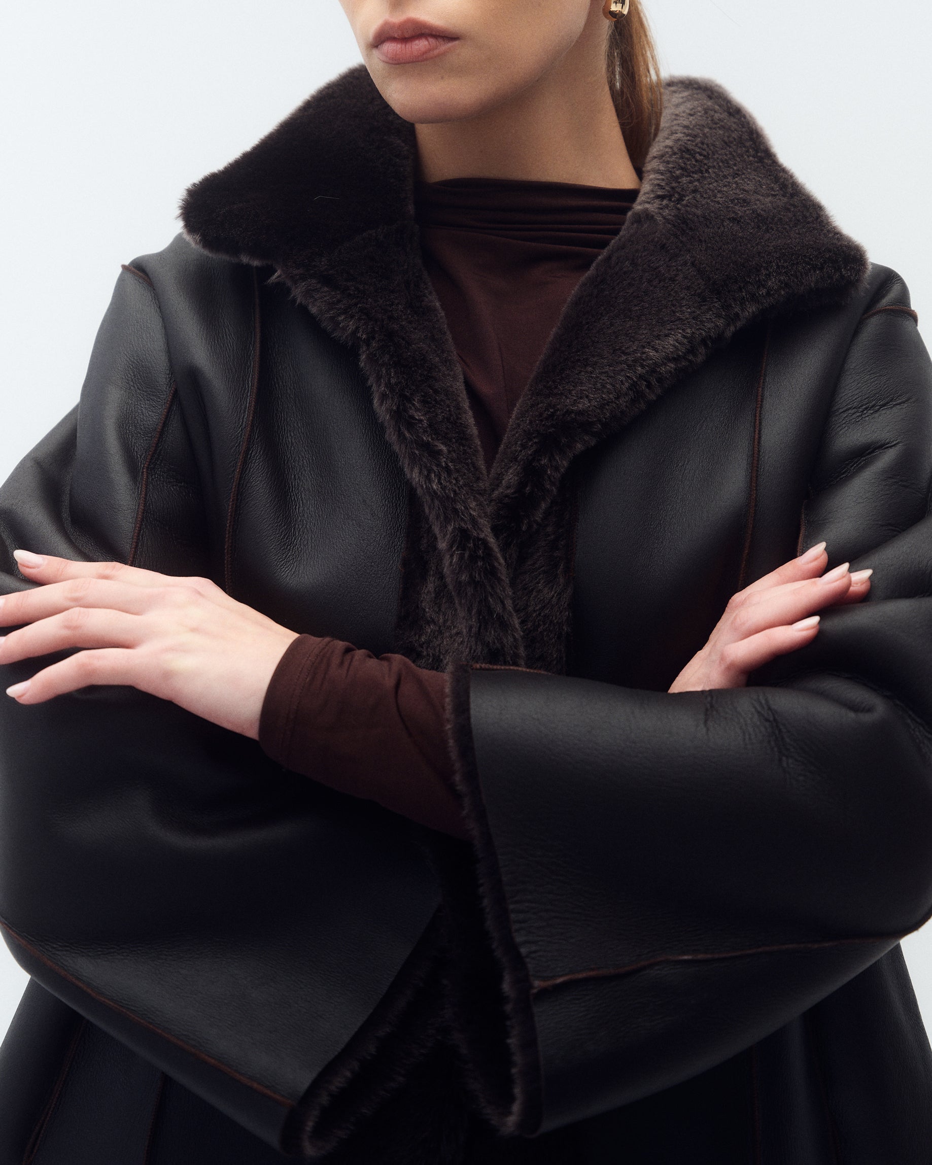 Campera Jessica Reversible Marrón/Visón