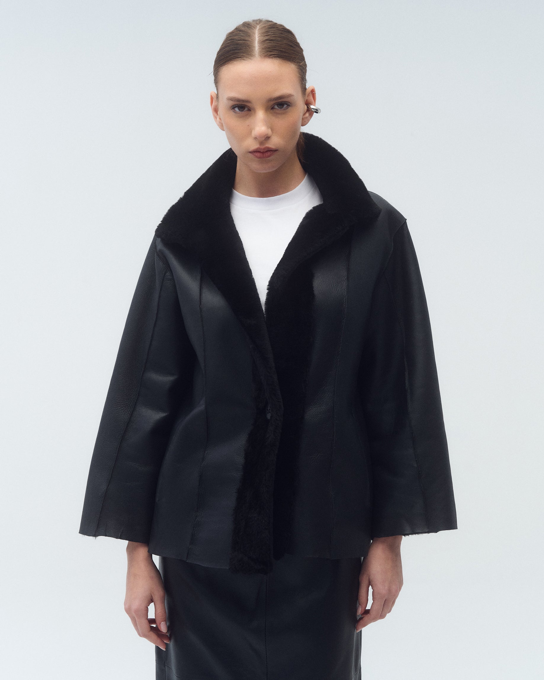 Campera Jessica Reversible Negra/Negro