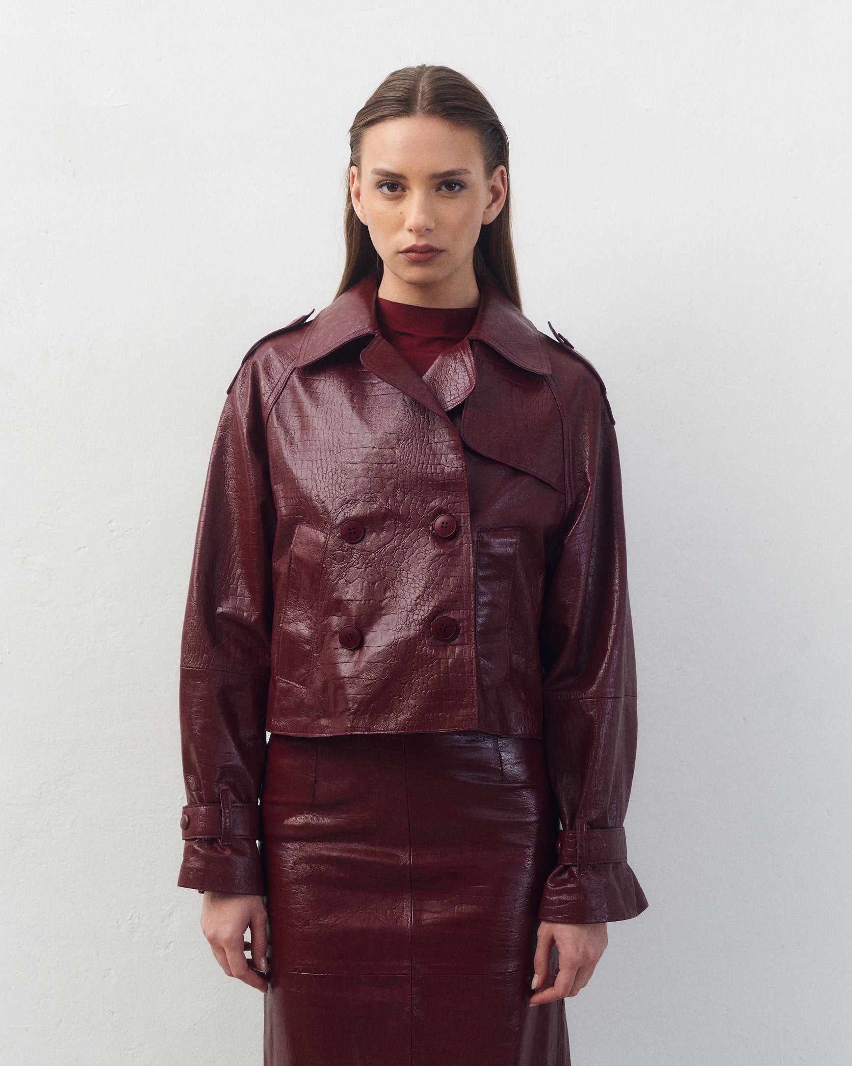 Campera Tiana Croco Bordó