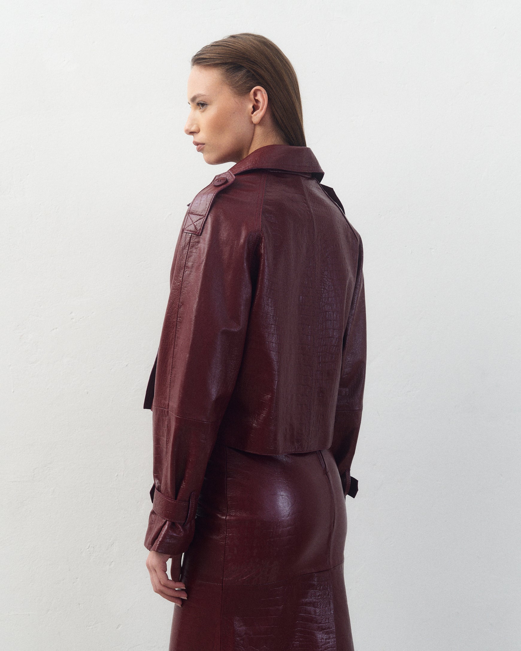 Campera Tiana Croco Bordó