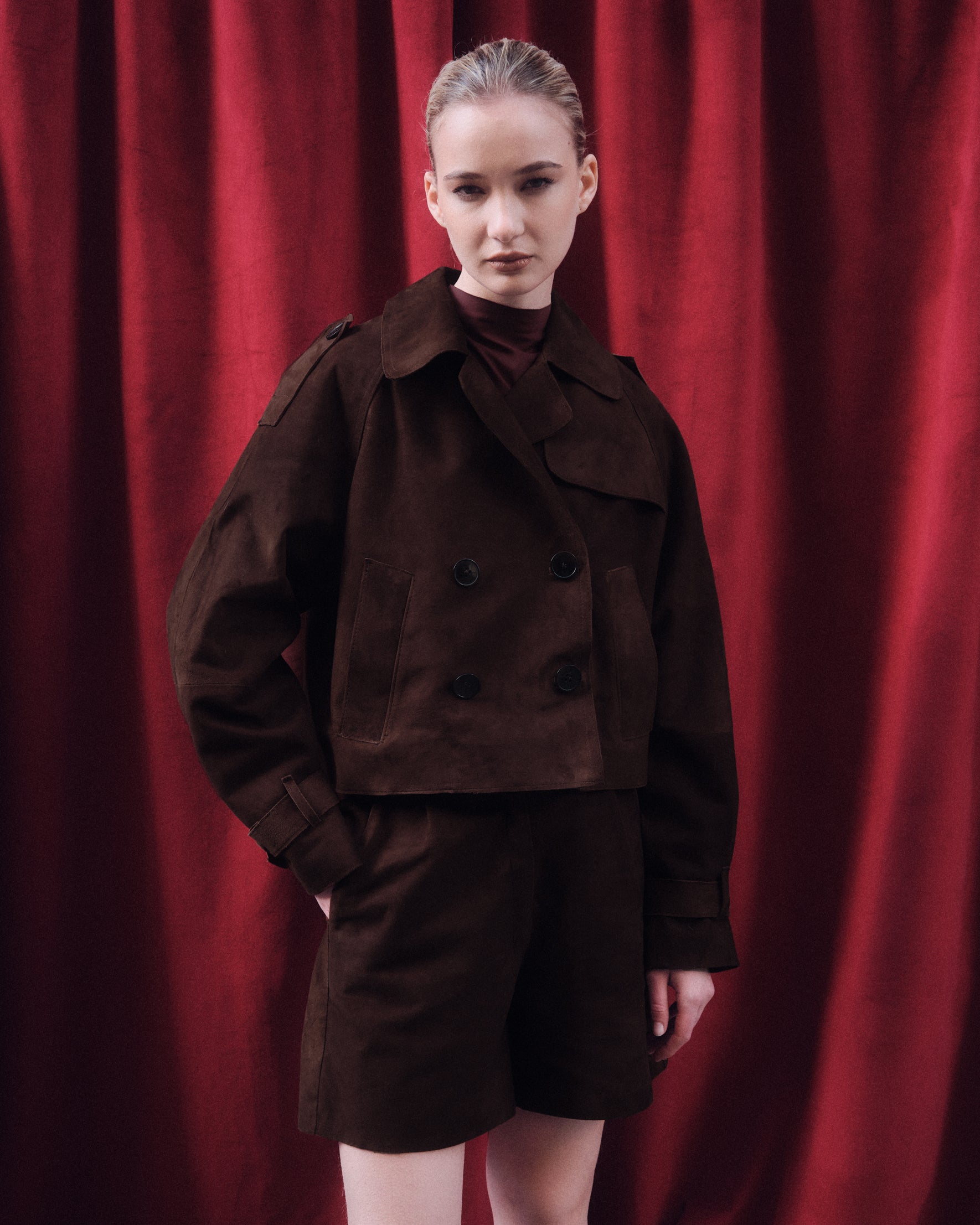 Campera Tiana Gamuza Marrón
