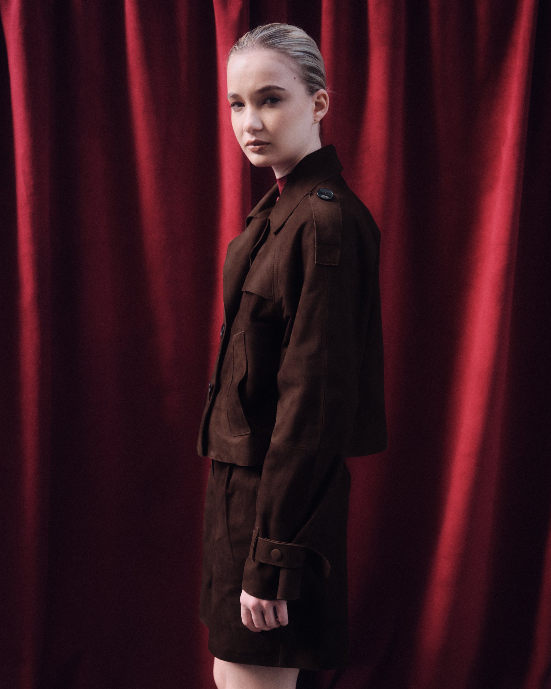 Campera Tiana Gamuza Marrón