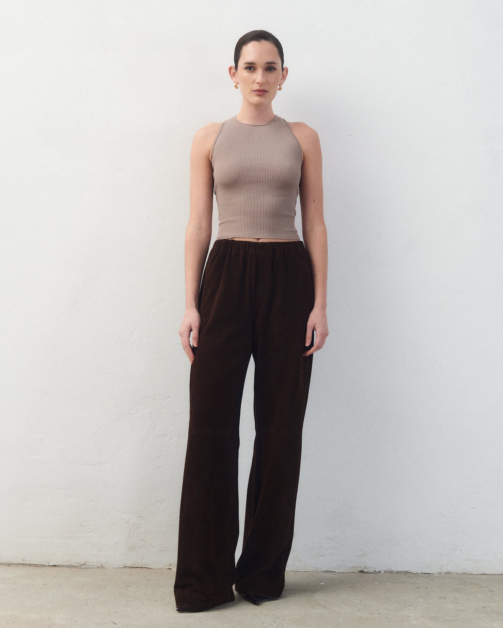 Pantalón Elisa Gamuza Marrón
