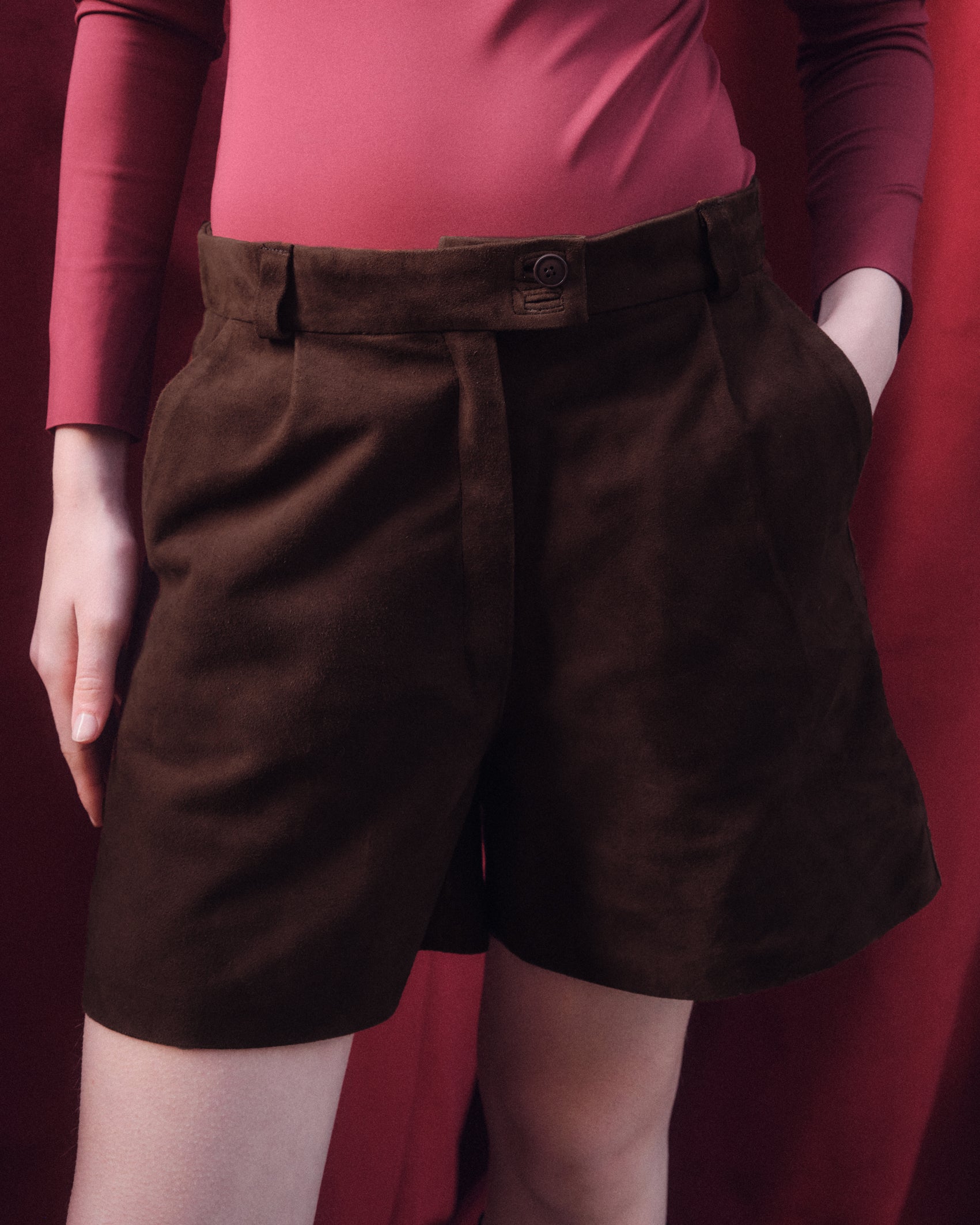 Short Gigi Gamuza Marrón