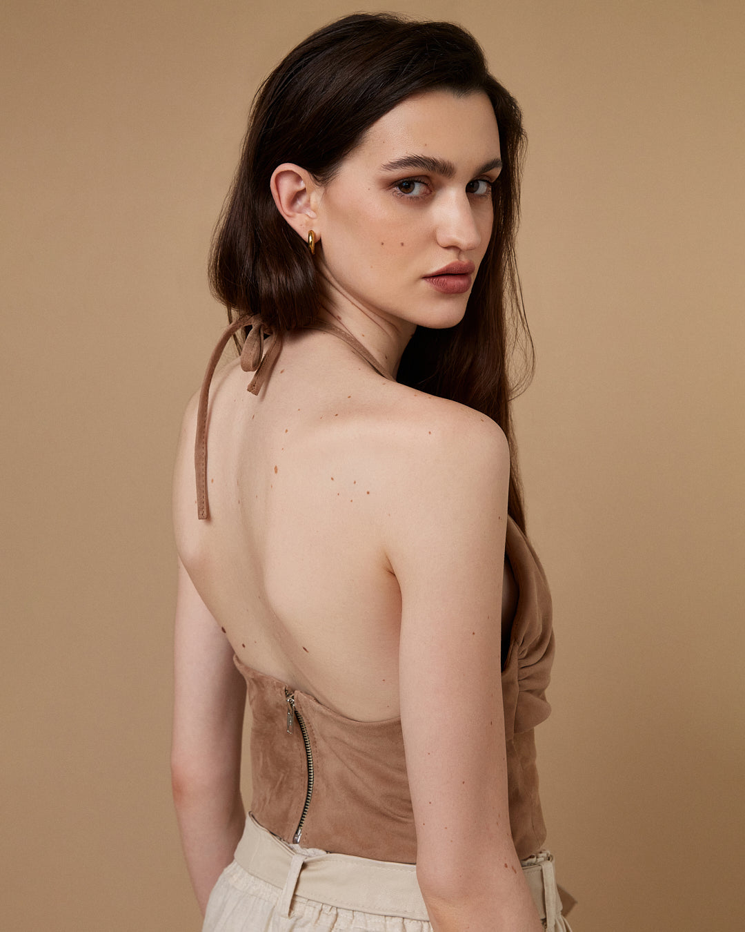 Top Elisa Gamuza Beige (SALE)